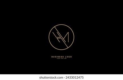 HM, MH, H, M, abstrakte Buchstaben Logo Monogramm