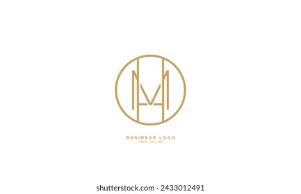 HM, MH, H, M, abstrakte Buchstaben Logo Monogramm