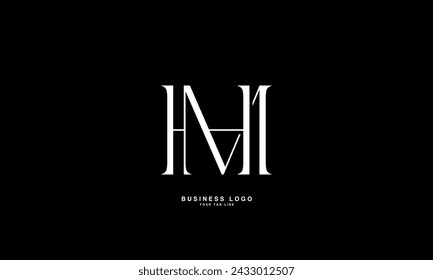 HM, MH, H, M, Abstract Letters Logo Monograma