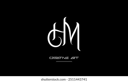 HM, MH, H, M letras abstractas logo monograma