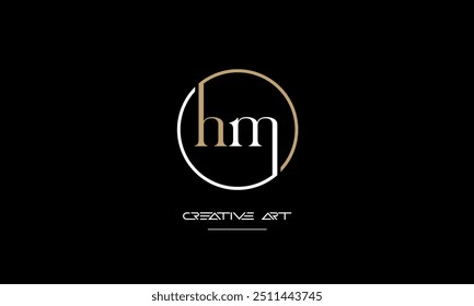 HM, MH, H, M abstract letters logo monogram