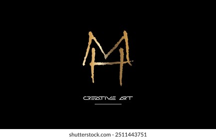 HM, MH, H, M abstract letters logo monogram