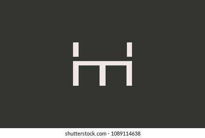 HM MH Letter Initial Logo Design Template