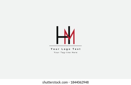 Logo für HM oder MH-Buchstaben. Einzigartiges attraktives, kreatives, modernes anfängliches HM MH H M Anfangsbuchstabensymbol