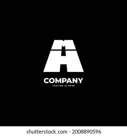 HM or MH letters bold unique logo design. Vector illustration