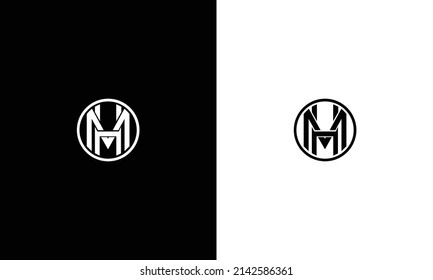 HM MH logo design concept with background. Initial based creative minimal monogram icon letter. Modern luxury alphabet vector design