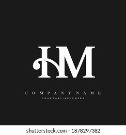 HM Minimal Luxury Initial Logo vector.