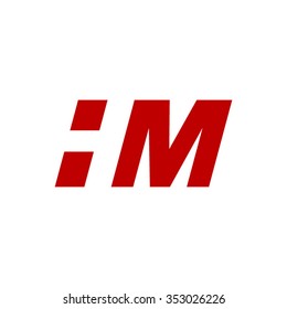 HM negative space letter logo red