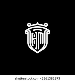 HM shield initial monogram with high quality professional design that will print well