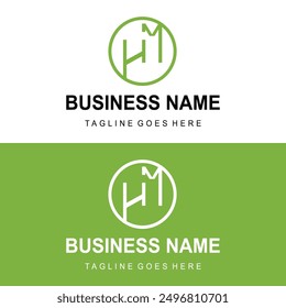 HM simple logo initial design template