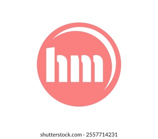 HM sport emblem or team logotype. Ball logo with a combination of Initial letter H and M for balls shop, sports company, training, club badge. Vector illustration.