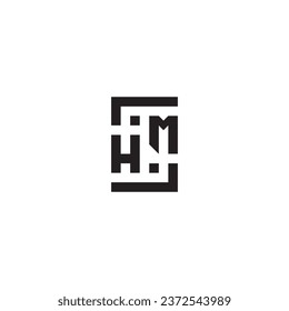 HM square concept retro logo in high quality professional design that will print well across any print media