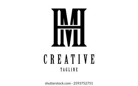 HM text logo vector, product name design, design icon.