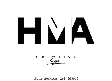 HMA Creative Minimalist Negative Space Latter Logo con monograma moderno para marca y logotipo de marca comercial con letras iniciales Diseño de logotipo para marca.