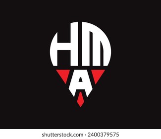 diseño de logotipo de la forma de ubicación de la carta HMA