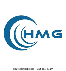 HMG diseño de la letra. Diseño del logotipo de la tecnología de la letra de HMG en un fondo blanco. Diseño de logo HMG Monogram para un emprendedor y negocio.