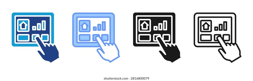 Hmi Display icon set multiple style collection