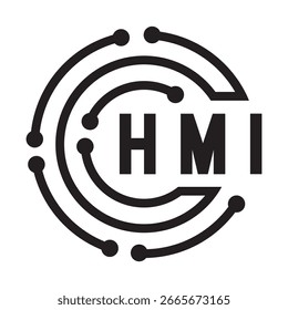 HMI letter design. HMI letter technology logo design on a white background. HMI Monogram logo design for an entrepreneur and business.
