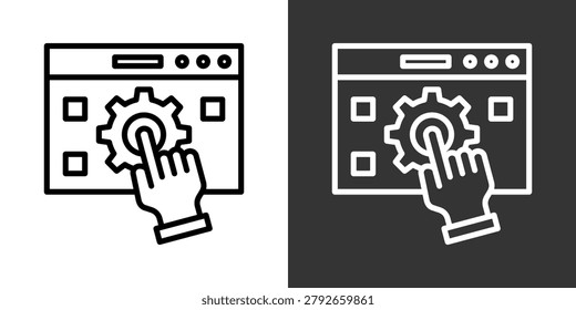 Hmi White And Black Icon Set Multiple Style Collection Pack Vector Illustration