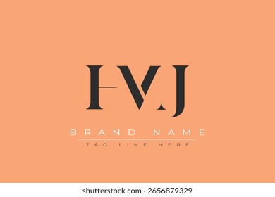Diseño de logotipo de letra abstracta HMJ. Este logotipo está diseñado por tres letras abstractas.
