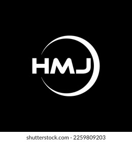 Conception du logo de la lettre HMJ en illustration. Logo vectoriel, dessins de calligraphie pour logo, Affiche, Invitation, etc.