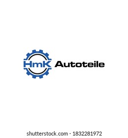 HMK auto machine gear logo symbol vector design