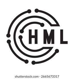 HML diseño de la letra. Diseño del logotipo de la tecnología de la letra de HML en un fondo blanco. HML Monogram diseño de logotipo para un emprendedor y negocio.