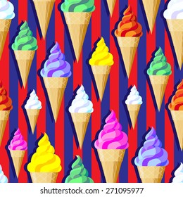 Hmmm... Ice cream! Vector seamless pattern