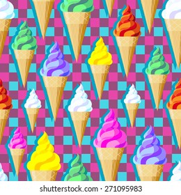 Hmmm... Ice cream! Vector seamless pattern