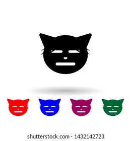 hmmm yes cat multi color icon. Elements of cat smile set. Simple icon for websites, web design, mobile app, info graphics