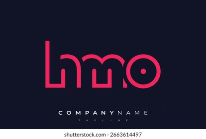 Diseño de logotipo de carta abstracta HMO. Diseño moderno del logotipo del negocio con tipografía Abstractas y estilo contemporáneo