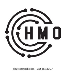 HMO letter design. HMO letter technology logo design on a white background. HMO Monogram logo design for an entrepreneur and business.