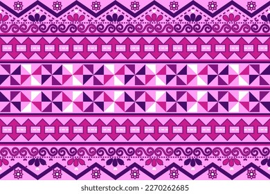 Hmong Akha Embroidery Ethnic seamless repeat pattern. Asian Thai, Chinese, Laos, Vietnamese, Chinese styles. Motif pattern design for carpet, clothing, fabric, texture, wallpaper, wrapping, fashion. 
