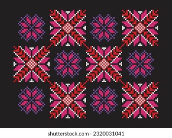 Patrón étnico hmong. Diseños de bordado indígenas.
