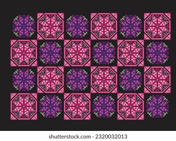 Patrón étnico hmong. Diseños de bordado indígenas.