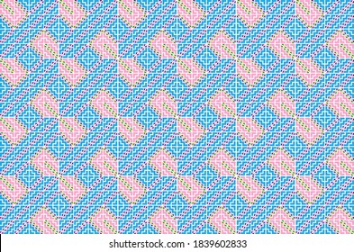 Patrón de ropa tradicional hecha a mano por Hmong. coser por ilustración vectorial de patrón manual.