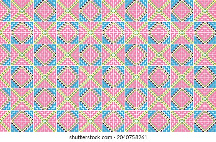 Hmong handmade traditional clothes pattern. sewing by hand pattern vector illustration. 