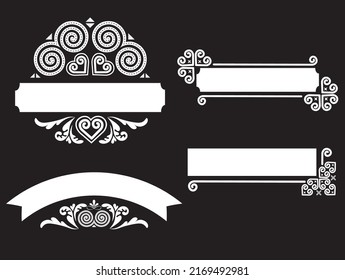 Hmong pattern frame black and white 