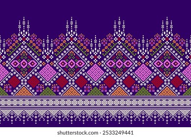 Hmong pattern,geometric ethnic oriental pattern traditional,geometric floral pattern,Aztec style,abstract background,vector illustration.design for texture,fabric,clothing,decoration,scarf,sarong,rug.