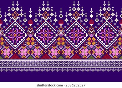 Hmong pattern,geometric ethnic oriental pattern traditional,geometric floral pattern,Aztec style,abstract background,vector illustration.design for texture,fabric,clothing,decoration,scarf,sarong,rug.