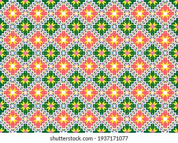 Hmong traditional clothes with colorful pattern background.