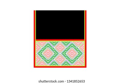 Hmong traditional pattern to made clothes like shirt, skirt and other hmong cothes. hmong hand made pattern. seamless pattern. vector illustration.