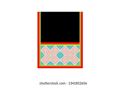 Hmong traditional pattern to made clothes like shirt, skirt and other hmong cothes. hmong hand made pattern. seamless pattern. vector illustration.