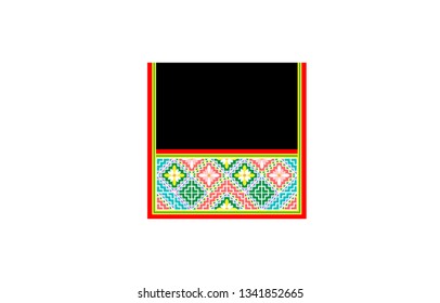 Hmong traditional pattern to made clothes like shirt, skirt and other hmong cothes. hmong hand made pattern. seamless pattern. vector illustration.