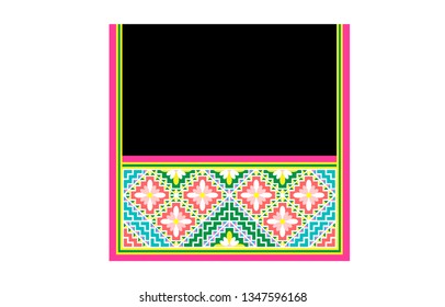 Hmong traditional pattern to made clothes like shirt, skirt and other hmong cothes. hmong hand made pattern. seamless pattern. vector illustration.