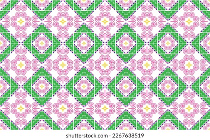 Hmong traditional pattern with Hmong snail pattern background to made clothes.
