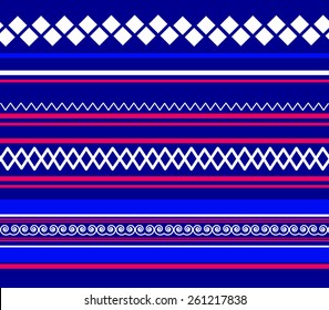 Hmong traditional textile fabric pattern design vector