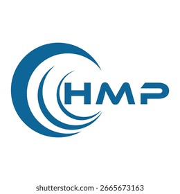 HMP diseño de la letra. Diseño del logotipo de la tecnología de la letra de HMP en un fondo blanco. Diseño de logo HMP Monogram para un emprendedor y negocio.
