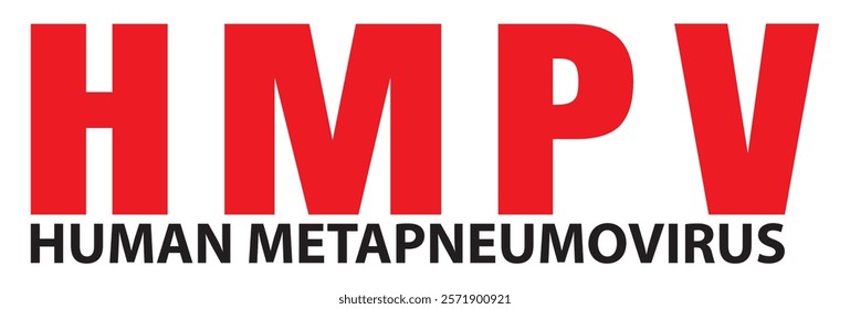 HMPV Virus Name in White Background. Human Metapneumovirus. Visualizing the Impact of HMPV on the Lungs. Human metapneumovirus concept design on White backdrop, what is vector illustration file