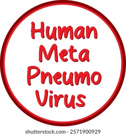 HMPV Virus Name in White Background. Human Metapneumovirus. Visualizing the Impact of HMPV on the Lungs. Human metapneumovirus concept design on White backdrop, what is vector illustration file